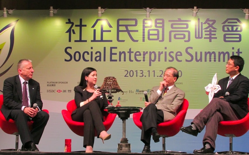 Mairi speaking at the Social Enterprise Summit in Hong Kong.