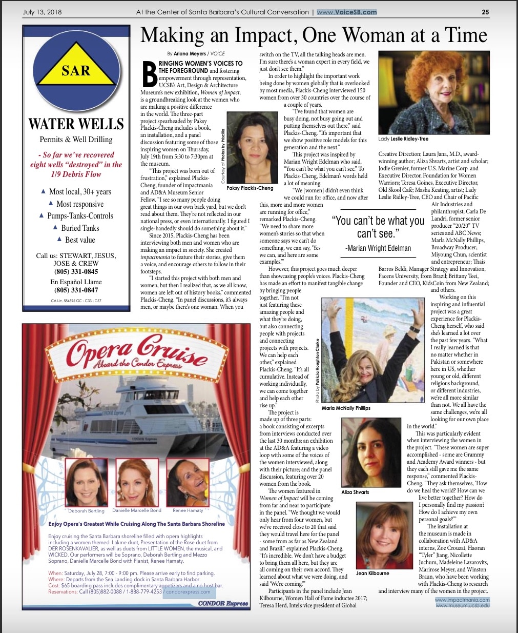 Women of Impact in The Voice Magazine. Article by Ariana Meyers.