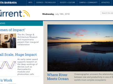 Women of Impact on the Homepage of UCSB’s The Current News