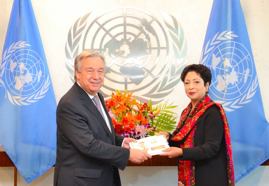 Maleeha Lodhi and UN Secretary-General António Guterres