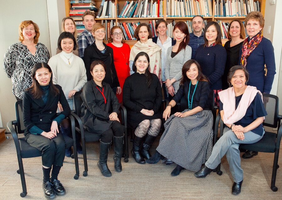 Miho Walsh (seated center) and ACC staff from New York, Hong Kong, Manila, Taipei, and Tokyo_Photo by Pingkan Lucas.