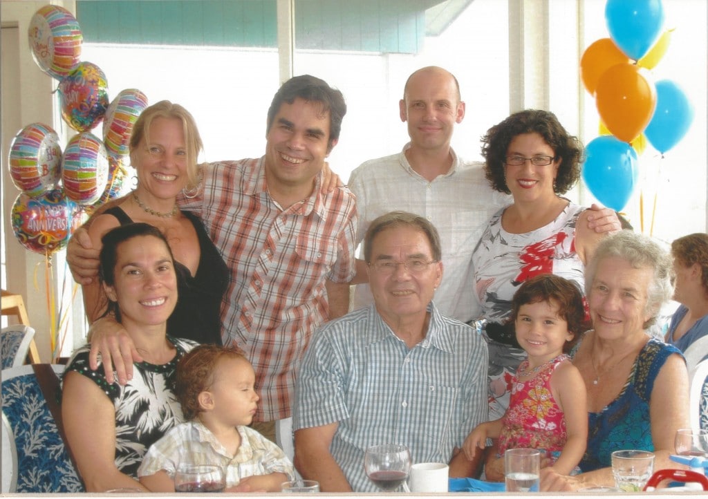 Back row L to R: Marilee (Stepsister-in-law), Greg (Stepbrother), Guy (Stepbrother-in-law), Helene. Front Row L to R: Sasha (Stepsister), Desmond (Nephew), Roman (Stepfather), Petra (Niece), Diane (Mother)