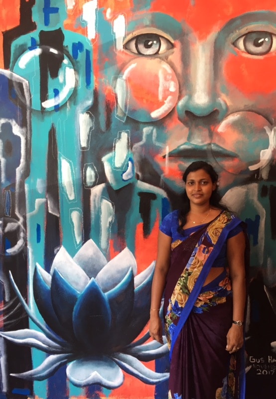 Gus Harper's mural at the train station in Hikkaduwa, Sri Lanka