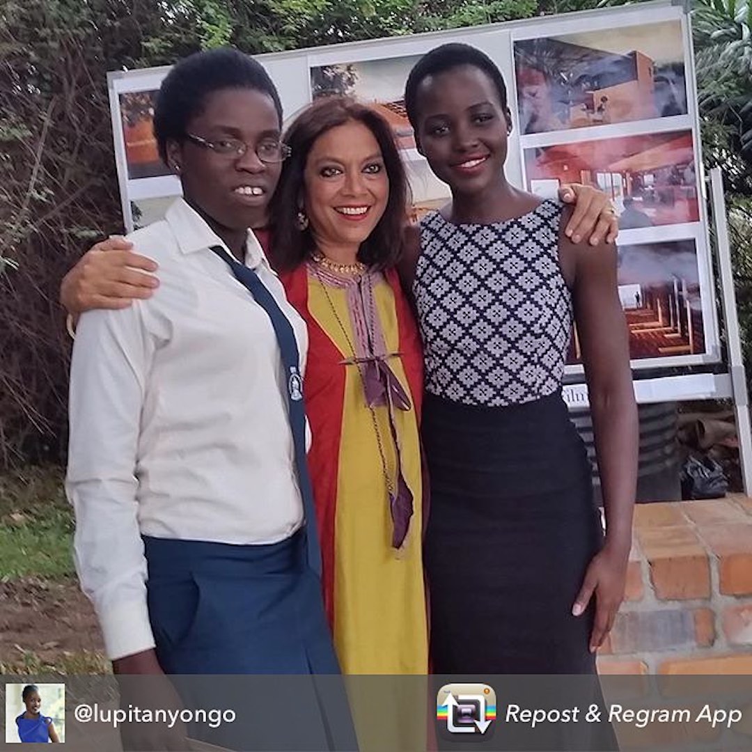 Phiona, Uganda's Chess Champion; Mira, Director, Queen of Katwe movie; Lupita, Academy Award winning actress playig Phiona's mother in the movie.