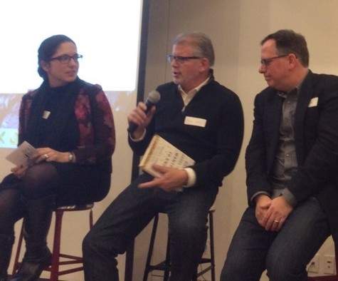 Speaking at the London Business School’s Tech and Media Club: Claudia Iannazzo, cofounder and partner of Pereg Ventures; Brian Cohen, Chairman of New York Angels and founder of TSI Communications and Lewis Gersch, serial entrepreneur, co-founder at Metamorphic Ventures and founder PebblePost. 