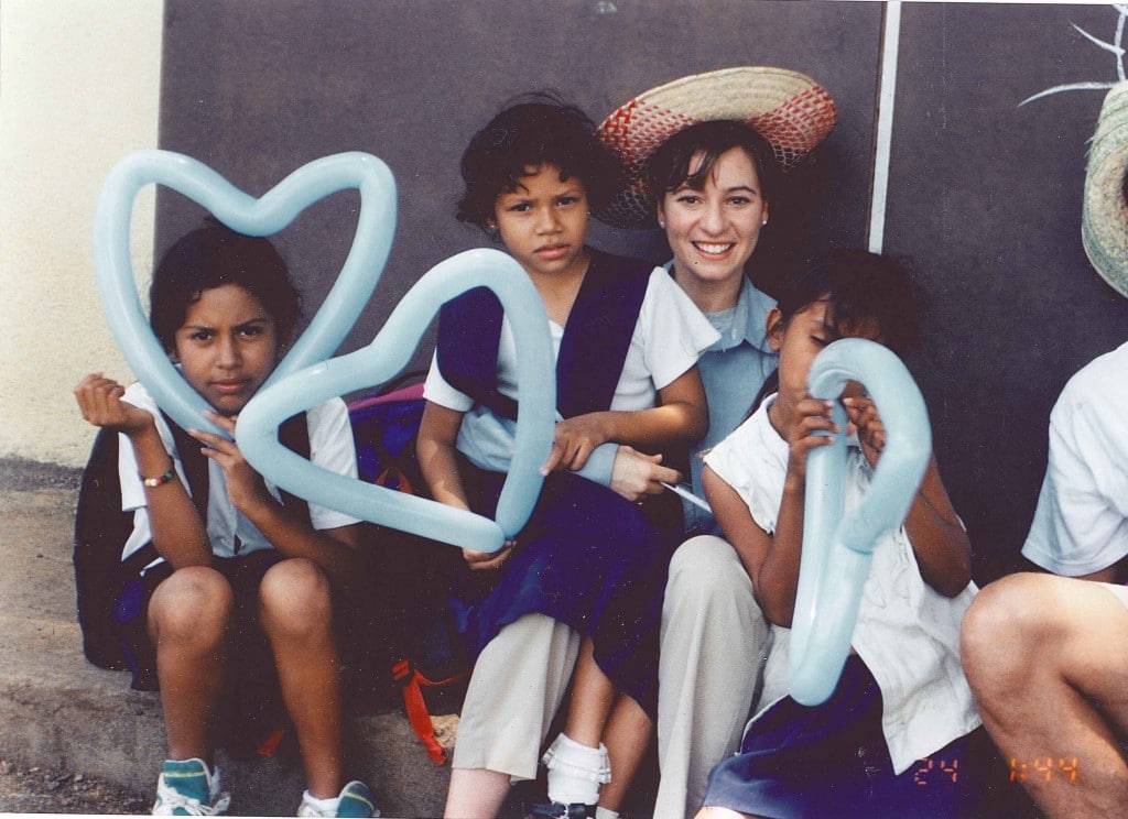 Pamela at after school program for kids in Nicaragua