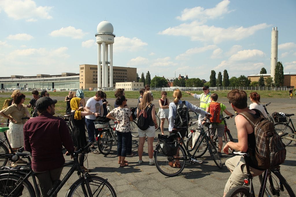 Make City Open: Exploring former Tempelhof Airport by bicycle. Photo by Viviana Abelson.