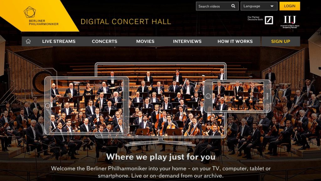 Berlin Phil Digital Music Hall Website