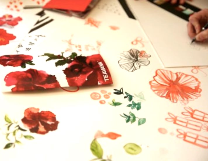 Collective artwork in the creation of the new Teavana packaging and product. (Courtesy Starbucks Coffee Company)