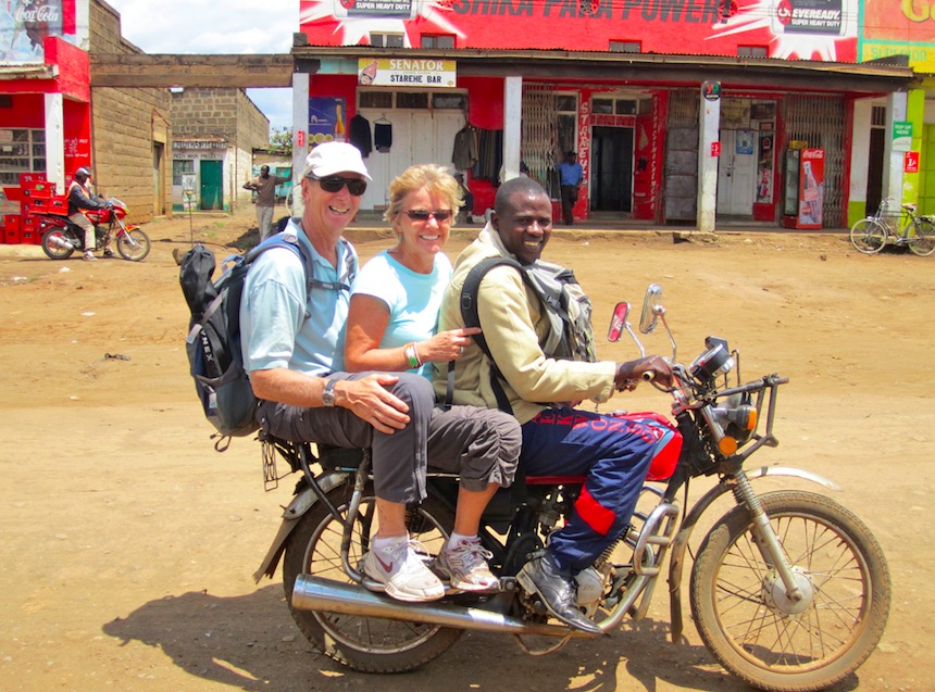 Nancy and Rod go off road to visit an EFAC student