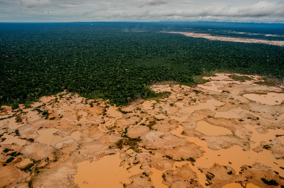 Devastation in the Amazon caused by illegal gold mining. Photo by Thomas Munita.