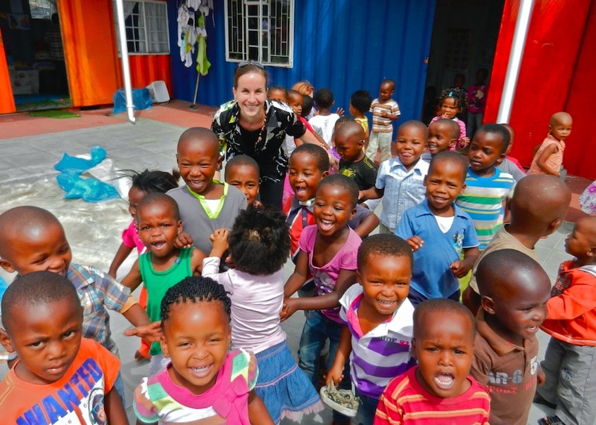 Dr. Laura Jana visiting a crèche in Dunoon Township outside of CapeTown, South Africa.