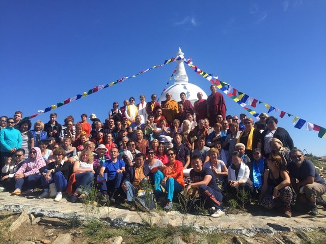 In the world's oldest (25–30 million years) and largest freshwater lake, Lake Baikal stands the stupa.