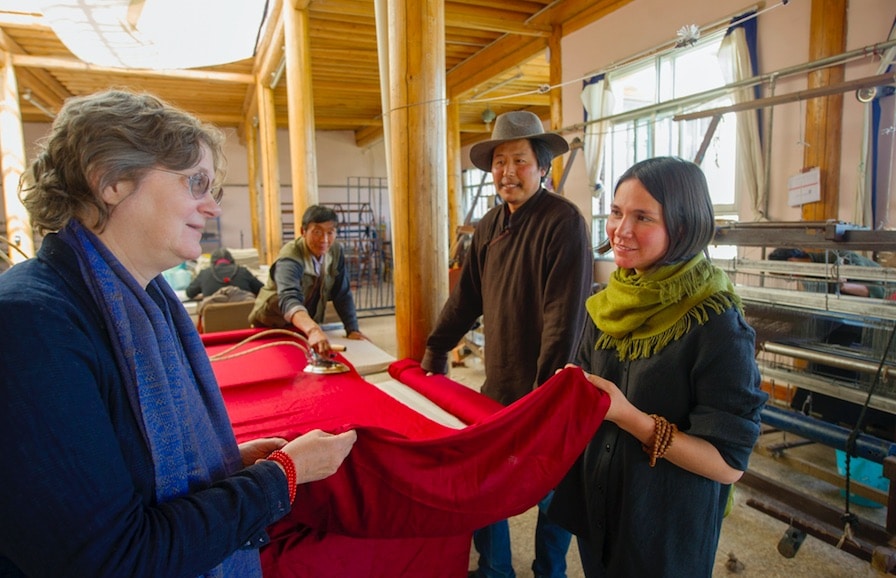 Kim and Dechen in the workshop.